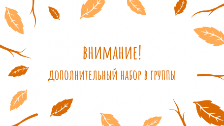 Дополнительный набор в группы
